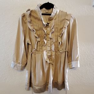 Twentyone Champagne like silk ruffle blouse